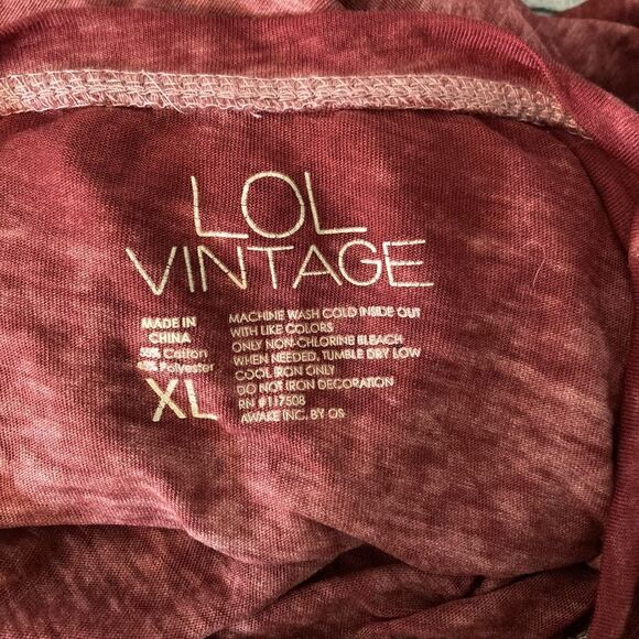 Lol Vintage red semi sheer sun/moon T-shirt - Picture 3 of 5